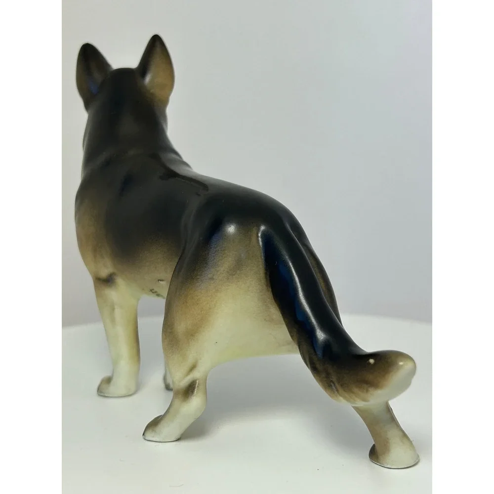 Vintage German Shepherd Dog Figurine Ceramic Japan Porcelain‎ Standing Statue